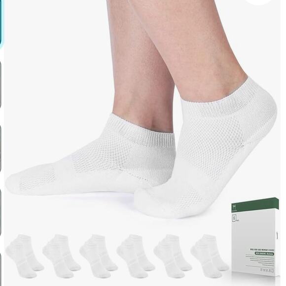 2 Pkgs x 6 Bulinlulu Diabetic Non Binding Low Cut White Socks Unisex Size Large - Picture 2 of 10